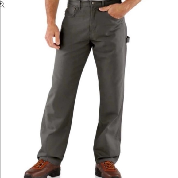 Carhartt B159CHR Loose Original Fit Pants Gray Canvas Carpenter Workwear 36 X 30 - Picture 1 of 9